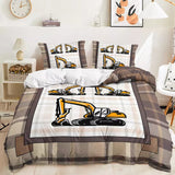 Charger l&#39;image dans la visionneuse de la galerie, Digger Dump Truck Excavator Bedding Set Quilt Cover Without Filler