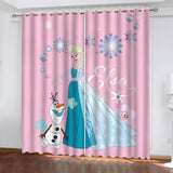 Load image into Gallery viewer, Frozen Elsa Curtains Pattern Blackout Window Drapes