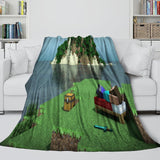 Charger l&#39;image dans la visionneuse de la galerie, Game Pattern Minecraft Blanket Flannel Throw Room Decoration