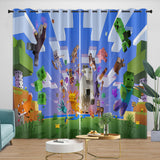 Charger l&#39;image dans la visionneuse de la galerie, Game Pattern Minecraft Curtains Window Drapes Kids Room Decoration