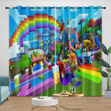Charger l&#39;image dans la visionneuse de la galerie, Game Pattern Minecraft Curtains Window Drapes Kids Room Decoration