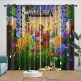 Charger l&#39;image dans la visionneuse de la galerie, Game Pattern Minecraft Curtains Window Drapes Kids Room Decoration