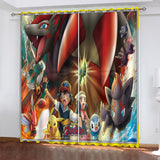 Load image into Gallery viewer, Game Pokémon Curtains Pikachu Pattern Blackout Window Drapes