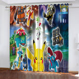 Load image into Gallery viewer, Game Pokémon Curtains Pikachu Pattern Blackout Window Drapes