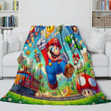 Load image into Gallery viewer, Game Super Mario Pattern Blanket Flannel Throw Kids Room Decoration