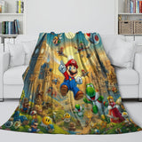 Load image into Gallery viewer, Game Super Mario Pattern Blanket Flannel Throw Kids Room Decoration