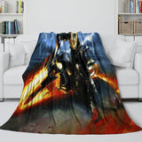 Charger l&#39;image dans la visionneuse de la galerie, Ghost Rider Blanket Pattern Flannel Kids Room Throw