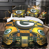 Charger l&#39;image dans la visionneuse de la galerie, Green Bay Packers Bedding Set Duvet Cover Without Filler