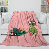 Load image into Gallery viewer, Grinch Blanket Pattern Flannel Throw Kids Room Decoration