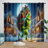 Charger l&#39;image dans la visionneuse de la galerie, Grinch Curtains Blackout Window Drapes Room Decoration