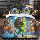 Charger l'image dans la visionneuse de la galerie, Grinch Duvet Cover Kids Room Bedding Set Without Filler