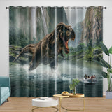 Charger l&#39;image dans la visionneuse de la galerie, Jurassic World Rebirth Curtains Dinosaur Blackout Window Drapes