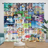 Charger l&#39;image dans la visionneuse de la galerie, Kids Room Decoration Bluey Curtains Pattern Blackout Window Drapes