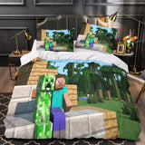 Charger l&#39;image dans la visionneuse de la galerie, Kids bed Minecraft Bedding Set Quilt Duvet Cover Without Filler