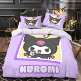 Charger l&#39;image dans la visionneuse de la galerie, Kuromi Bedding Set Pattern Quilt Duvet Cover Without Filler