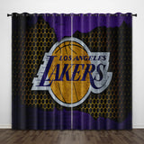 Load image into Gallery viewer, Los Angeles Lakers Curtains Pattern Blackout Window Drapes