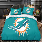 Charger l&#39;image dans la visionneuse de la galerie, Miami Dolphins Bedding Set Duvet Cover Without Filler