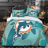 Charger l&#39;image dans la visionneuse de la galerie, Miami Dolphins Bedding Set Duvet Cover Without Filler