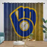 Charger l&#39;image dans la visionneuse de la galerie, Milwaukee Brewers Curtains Blackout Window Drapes Room Decoration