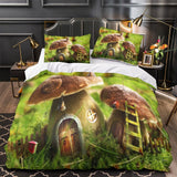 Load image into Gallery viewer, Mushroom House Bedding Set Pattern Quilt Cover