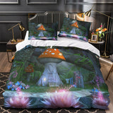 Load image into Gallery viewer, Mushroom House Bedding Set Pattern Quilt Cover