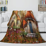 Load image into Gallery viewer, Mushroom House Blanket Flannel Throw Room Decoration