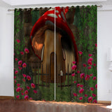 Load image into Gallery viewer, Mushroom House Curtains Pattern Blackout Window Drapes