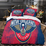 Charger l&#39;image dans la visionneuse de la galerie, New Orleans Pelicans Bedding Set Duvet Cover Without Filler