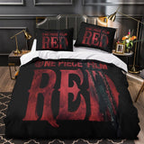 Charger l&#39;image dans la visionneuse de la galerie, One Piece Film Red Bedding Set Kids Quilt Duvet Cover Without Filler