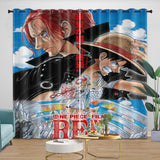 Load image into Gallery viewer, One Piece Film Red Curtains Pattern Blackout Window Drapes Room Decoration