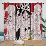 Load image into Gallery viewer, One Piece Film Red Curtains Pattern Blackout Window Drapes Room Decoration
