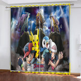 Load image into Gallery viewer, Pokémon Curtains Pikachu Pattern Blackout Window Drapes Room Decoration