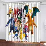 Load image into Gallery viewer, Pokémon Curtains Pikachu Pattern Blackout Window Drapes Room Decoration