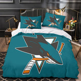 Charger l&#39;image dans la visionneuse de la galerie, San Jose Sharks Bedding Set Quilt Duvet Cover Without Filler
