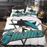 Charger l&#39;image dans la visionneuse de la galerie, San Jose Sharks Bedding Set Quilt Duvet Cover Without Filler