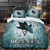 Charger l&#39;image dans la visionneuse de la galerie, San Jose Sharks Bedding Set Quilt Duvet Cover Without Filler