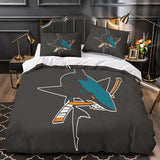Charger l&#39;image dans la visionneuse de la galerie, San Jose Sharks Bedding Set Quilt Duvet Cover Without Filler