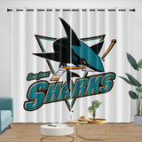 Charger l&#39;image dans la visionneuse de la galerie, San Jose Sharks Curtains Blackout Window Drapes Room Decoration