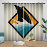 Charger l&#39;image dans la visionneuse de la galerie, San Jose Sharks Curtains Blackout Window Drapes Room Decoration