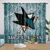 Charger l&#39;image dans la visionneuse de la galerie, San Jose Sharks Curtains Blackout Window Drapes Room Decoration