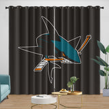 Charger l&#39;image dans la visionneuse de la galerie, San Jose Sharks Curtains Blackout Window Drapes Room Decoration