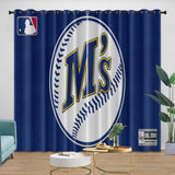 Charger l&#39;image dans la visionneuse de la galerie, Seattle Mariners Curtains Blackout Window Drapes Room Decoration