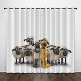 Load image into Gallery viewer, Shaun the Sheep Curtains Pattern Blackout Window Drapes