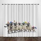 Load image into Gallery viewer, Shaun the Sheep Curtains Pattern Blackout Window Drapes