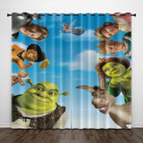 Load image into Gallery viewer, Cartoon Shrek 2 Curtains Pattern Blackout Window Drapes