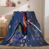 Charger l'image dans la visionneuse de la galerie, Spider Blanket Pattern Man Flannel Throw Kids Room Decoration