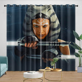 Charger l&#39;image dans la visionneuse de la galerie, Star Wars Ahsoka Curtains Pattern Blackout Window Drapes