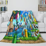 Load image into Gallery viewer, Super Mario Pattern Blanket Flannel Throw Kids Room Decoration