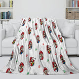 Load image into Gallery viewer, Super Mario Pattern Blanket Flannel Throw Kids Room Decoration