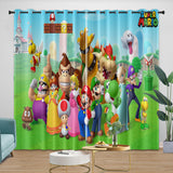 Load image into Gallery viewer, Super Mario Pattern Curtains Blackout Kids Room Window Drapes